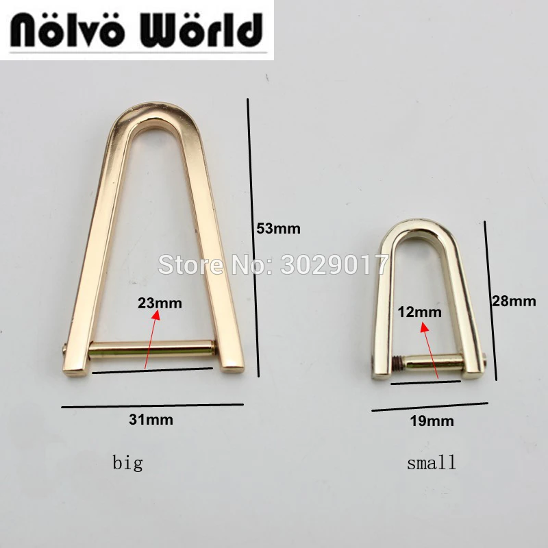 

30pcs line 12mm 23mm bags hardware top quality square edge Fat Screw d-ring for handbag metal accessory d ring