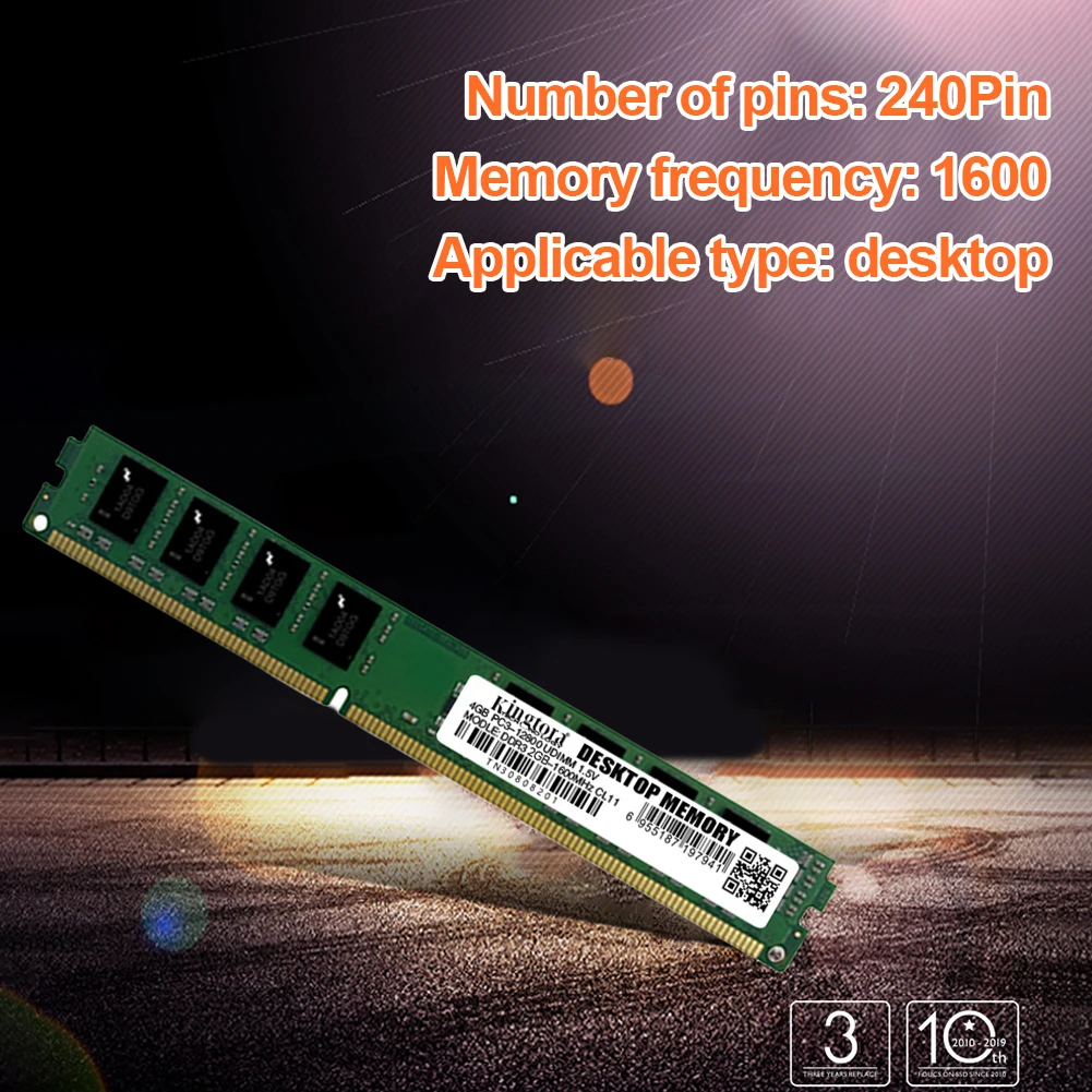 ASHATA 2GB DDR3 RAM, DDR3 2GB 1333MHz Desktop Memory Stick, 240Pin RAM  Memory Module for Laptops Desktop Computers, Plug and Play