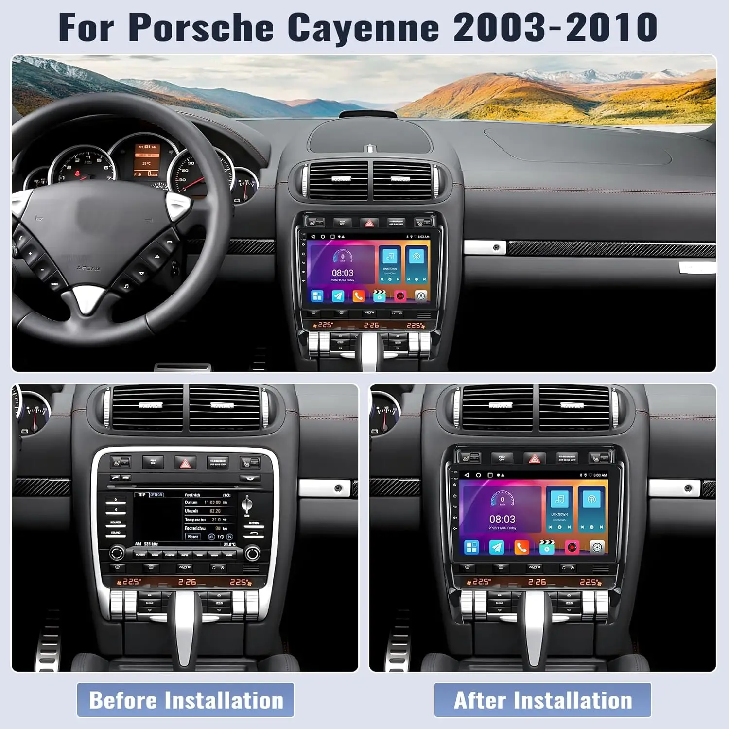 Car Radio for Porsche Cayenne with Carplay Android Auto Bluetooth