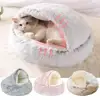 Cat Bed Round Plush Fluffy Hooded Cat Bed Cave, Cozy for Indoor Cats or Small Dog beds, Doughnut Calm Anti-nxiety Dog Bed