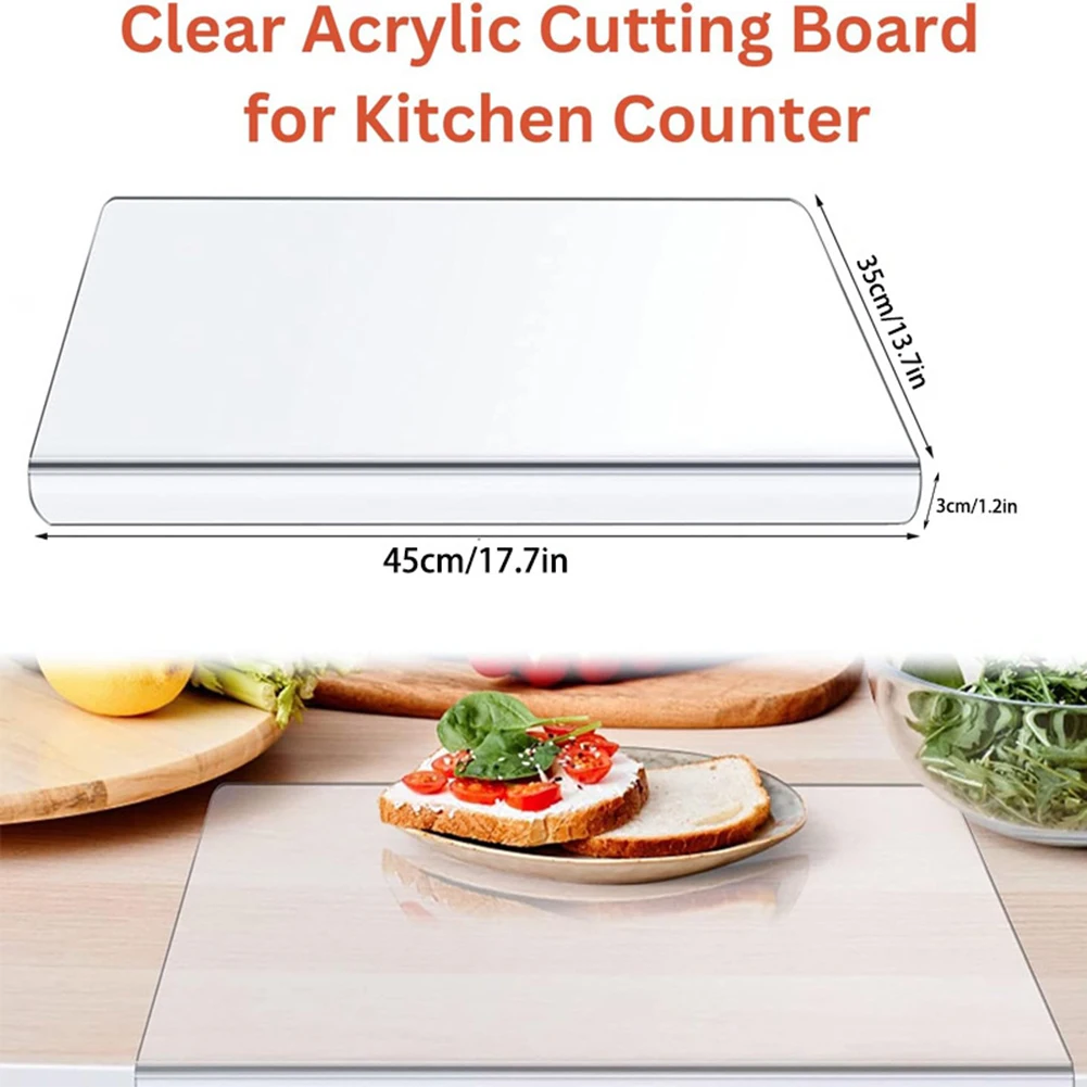 

Delicate Designed Acrylic Transparent Cutting Board Reusable Brightness Anti Slip Chopping Boards Cutting Board