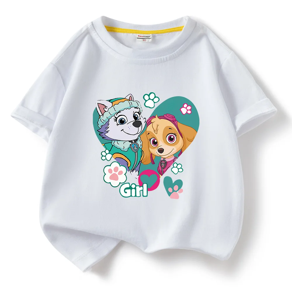 Paw Patrol Cotton T-shirt for Chlidren Girl Clothes Spin Master Vest Kids Clothing for Boys Tops Anime Printed Fashionable Tees