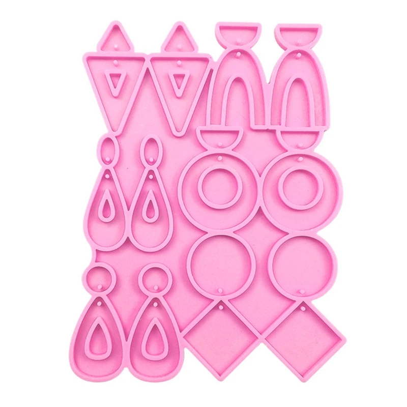 

Diy Crystal Epoxy Mold Earrings Jewelry Mold Hanging Pendant Decoration Multiple Styles Irregular Mirror Silicone Mold