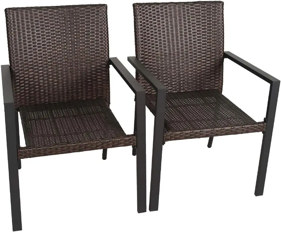 

Firepit Chairs Outdoor Wicker Dining Set, Set of 2 Stackable Outdoor Wicker Chairs for , Garden, Yards, Indoor, Multibrown Acr