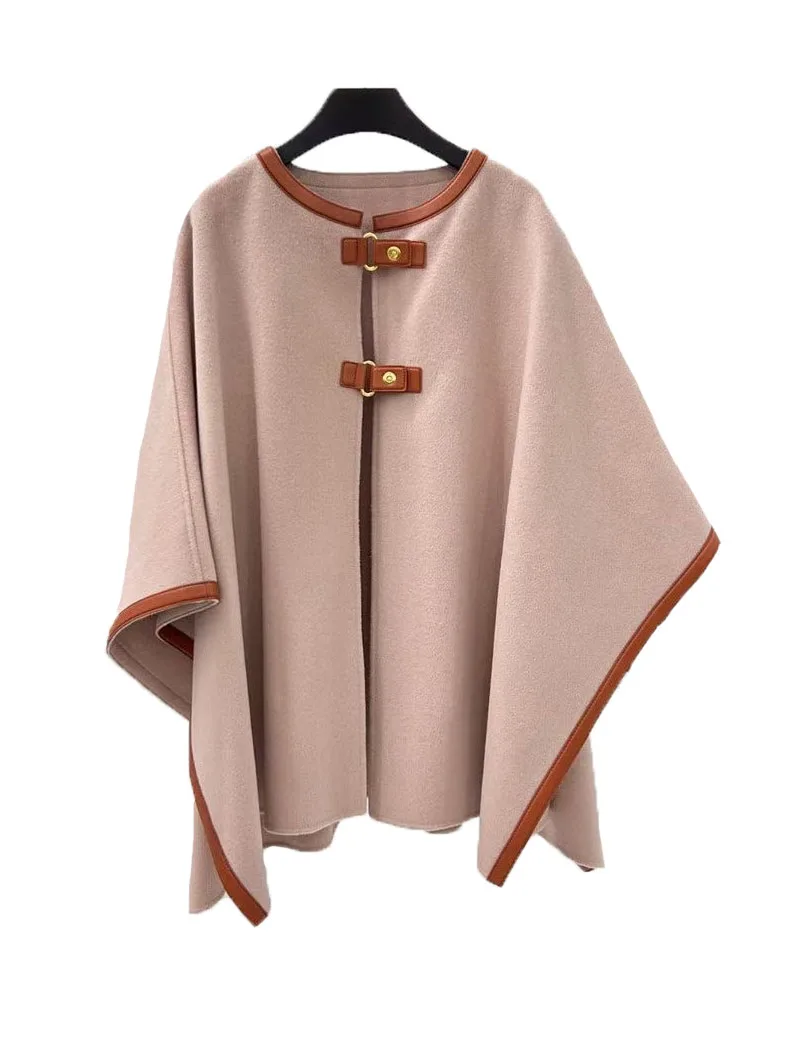 

Tweed jacket round neck in long loose shape single-breasted design warm and cozy 2023 winter new 1127