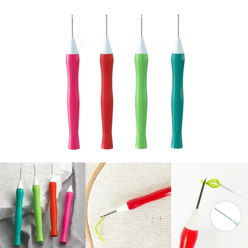 Rug Yarn Needle Embroidery Pen Hooking Threader Needle Embroidery Craft Tools
