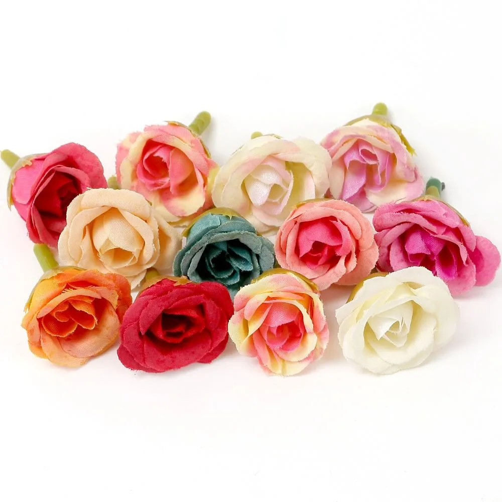 10/20/50 Stück 2 cm große künstliche Rosenblütenköpfe für Heimdekoration, Hochzeitsdekoration, künstliche Blumen, DIY-Kranz, Scrapbook, Geschenkzubehör – Detail 7