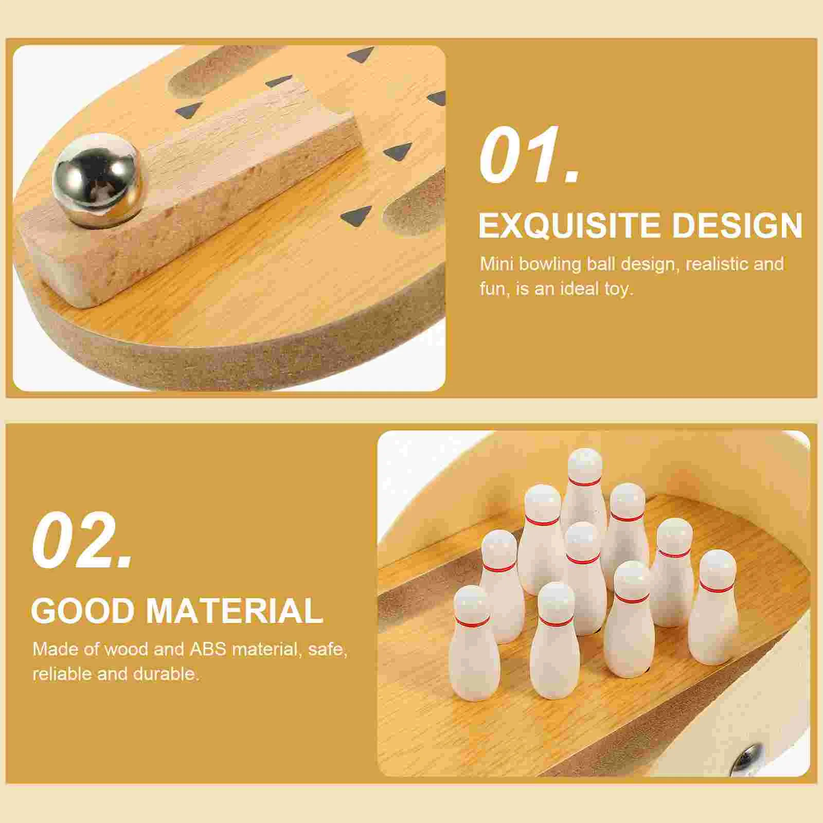 Bowling Accessories Anti-Alzheimer's Live Desktop Mini Bowling Elderly Game Toy Interactive Wooden Alzheimers Toys for Adults Abs Activities