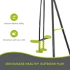 Interesting triple children metal safe swing set 440lbs for outdoor playground three seat swing black and green for age 3+ 4