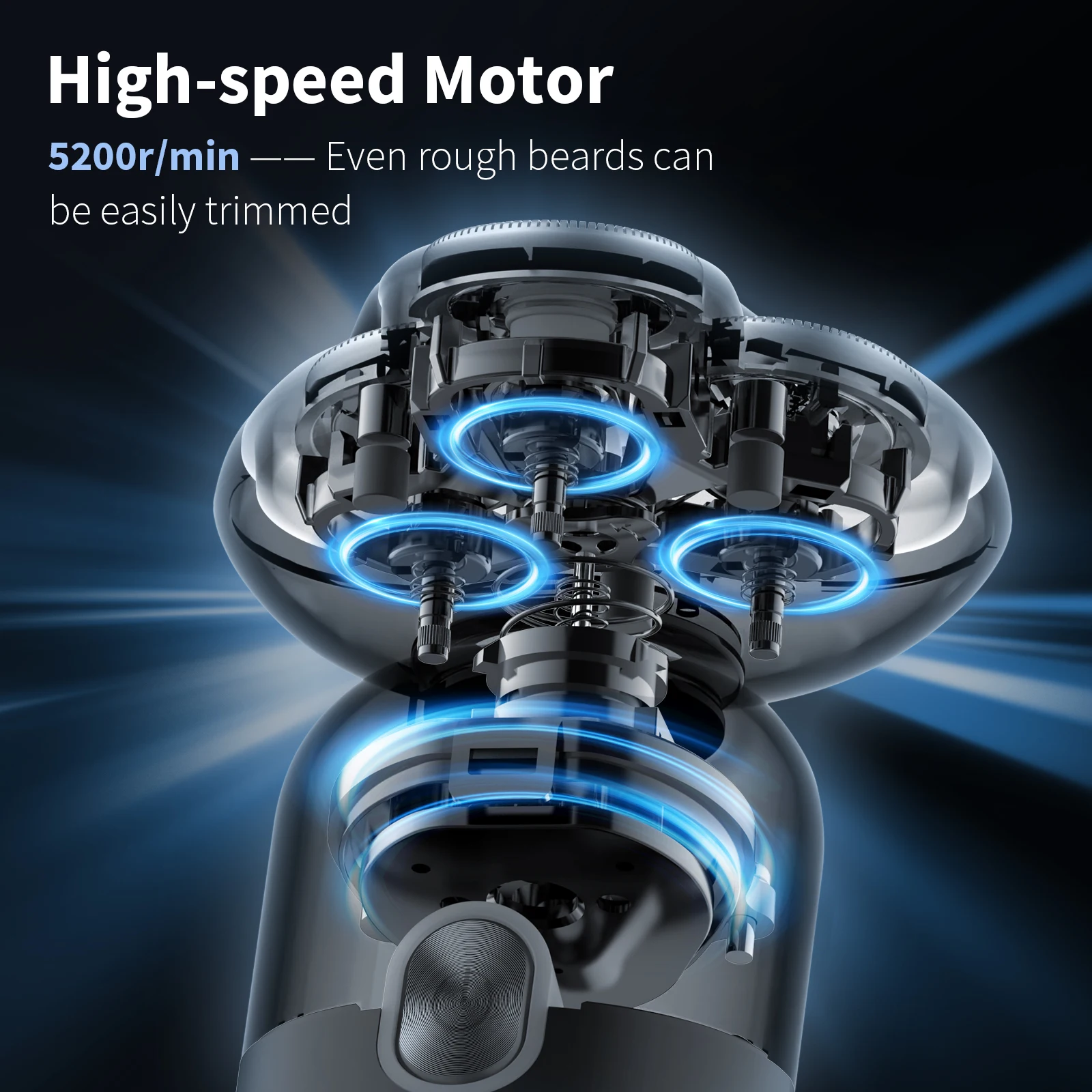 Electric Rotary Shavers for men 5W Cordless Razor Rechargeable Hair Trimmer 4D Floating Blade Washable Rotary Shaving Machine 3