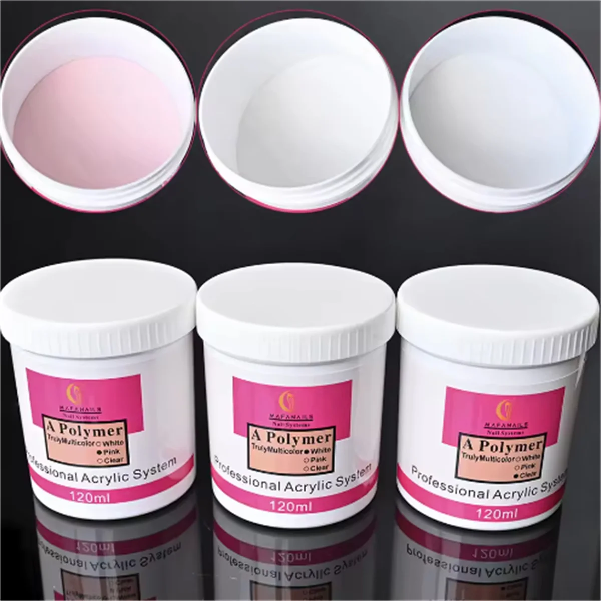 120G Nail Acrylic Powder Clear Pink White Carving Crystal Polymer Builder Nails Extension Art Dust BOX Professional GY& acrylic nail powder