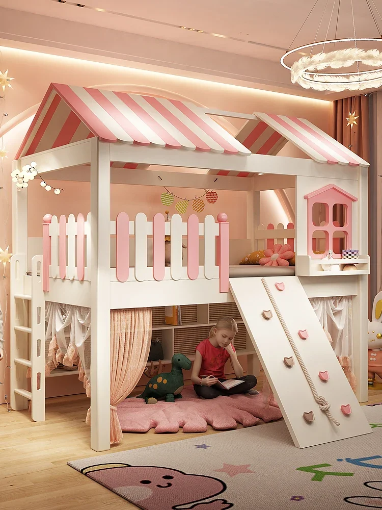 Letto Per Bambini Base Segreta Casa Sull'Albero Pavimentazioni Superiori E Inferiori Letto A Mezza Altezza Letto Madre In Legno Massello Pieno Foro Pe