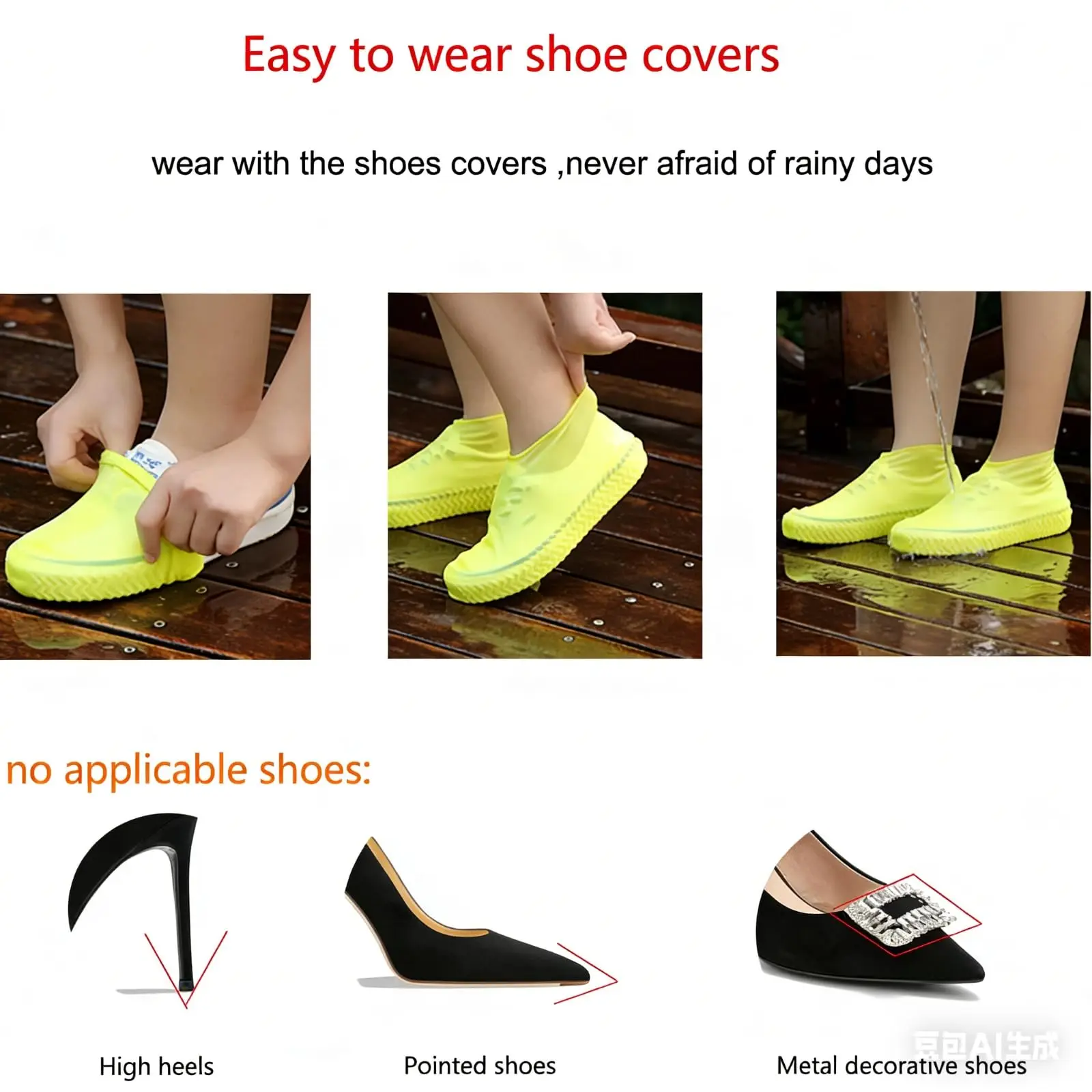 Waterproof Silicone Anti-Slip Unisex Shoe Protectors