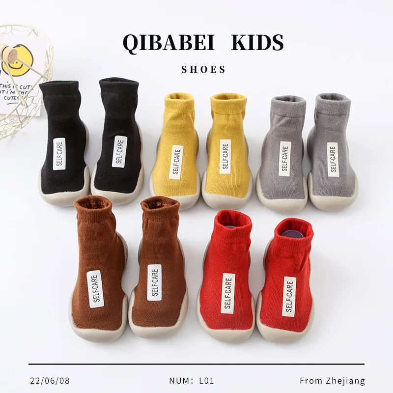 

Newborn Shoes Baby Boys Girls Toddler Moccasins Toddler Baby Shoes First Walker Baby Kids Rubber Sole Knit Booties Anti-slip