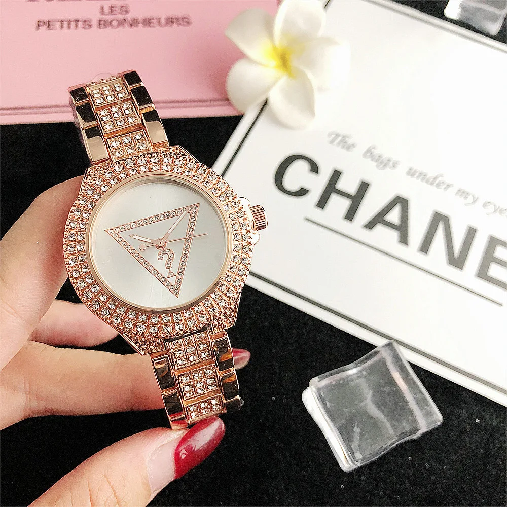 Alloy Steel Bar Inlaid Diamond Watch, Japanese Movement Watch, Fashionable Waterproof Watch, Quartz Watch, Korean Version Fashio