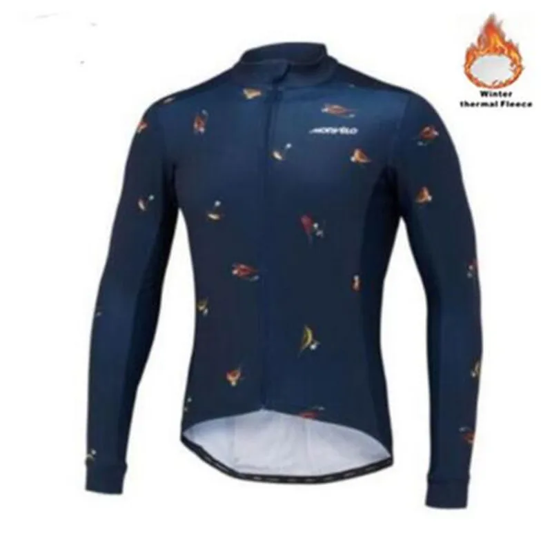 Cycling Jersey Men's Cycling Jersey Long sleeved Morvelo Winter Thermal Fleece breathable camouflage sports Cycling Shirt
