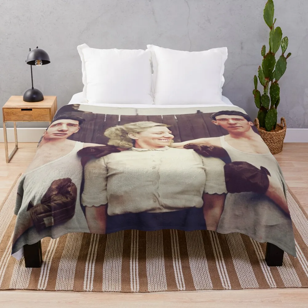 

The Kray Twins in colourThrow Blanket Flannel Fabric Cute Blanket Plaid