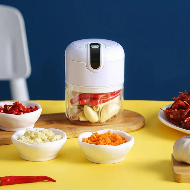 Electric Garlic Masher - Portable Multi Function Meat Grinder and Chopper Mini Garlic Vegetable Processor with USB Charging Sfc8a8b7ab48b473b862647744b6ab2d0u