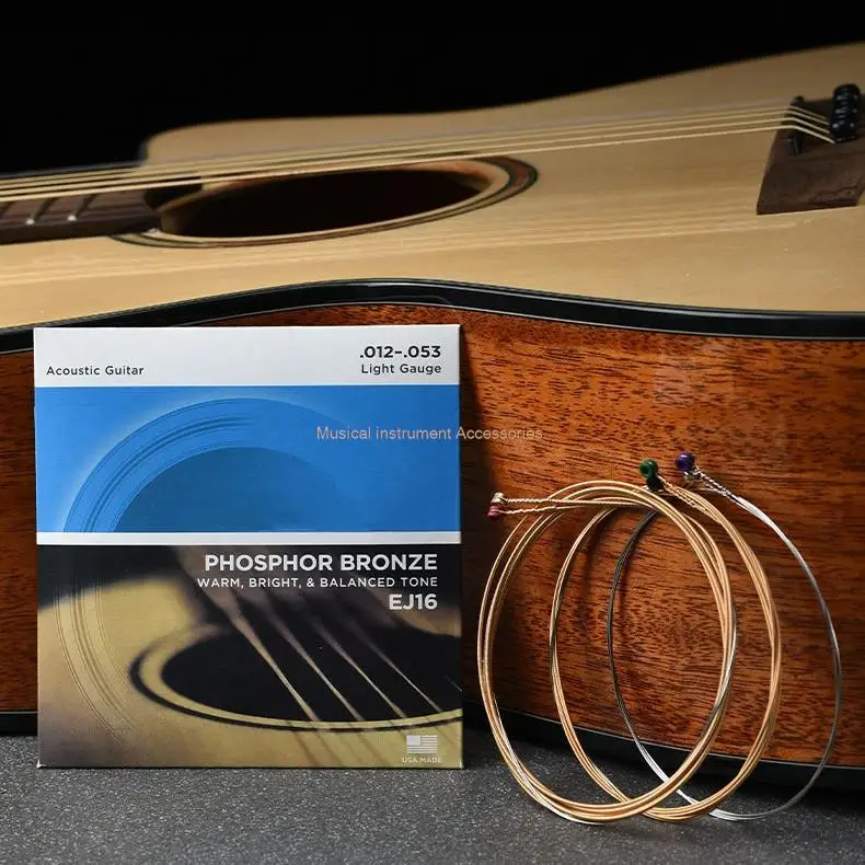 EJ16 1253 Phosphor Bronze Acoustic Guitar Strings Rich Full Tonal