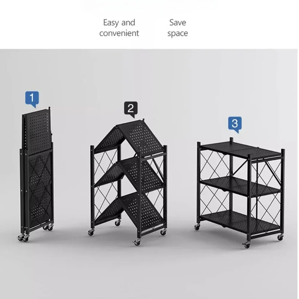 Multifunctional Flower Stand Shelves Storage Shelf Portable Folding Large Iron Shelf Floor Foldable Storage Shelving Bookshelf storage rack