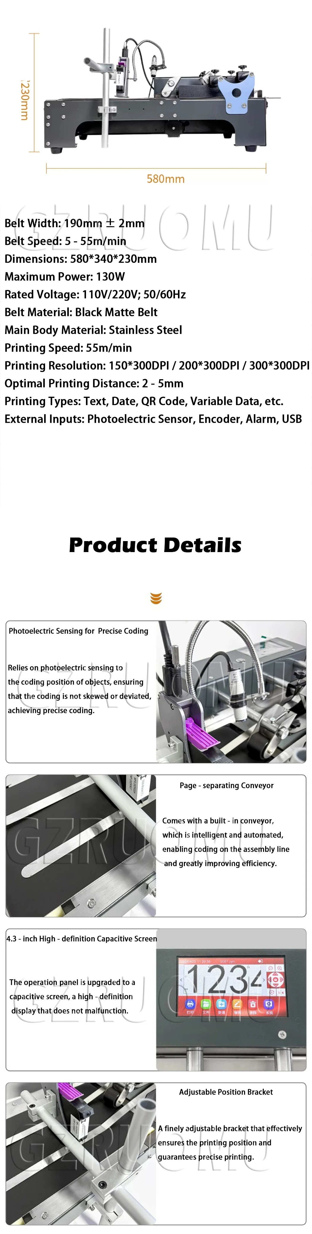 12.7MM Paging Coding Machine for Plastic Paper Bags Labels ID Cards Expiry Date