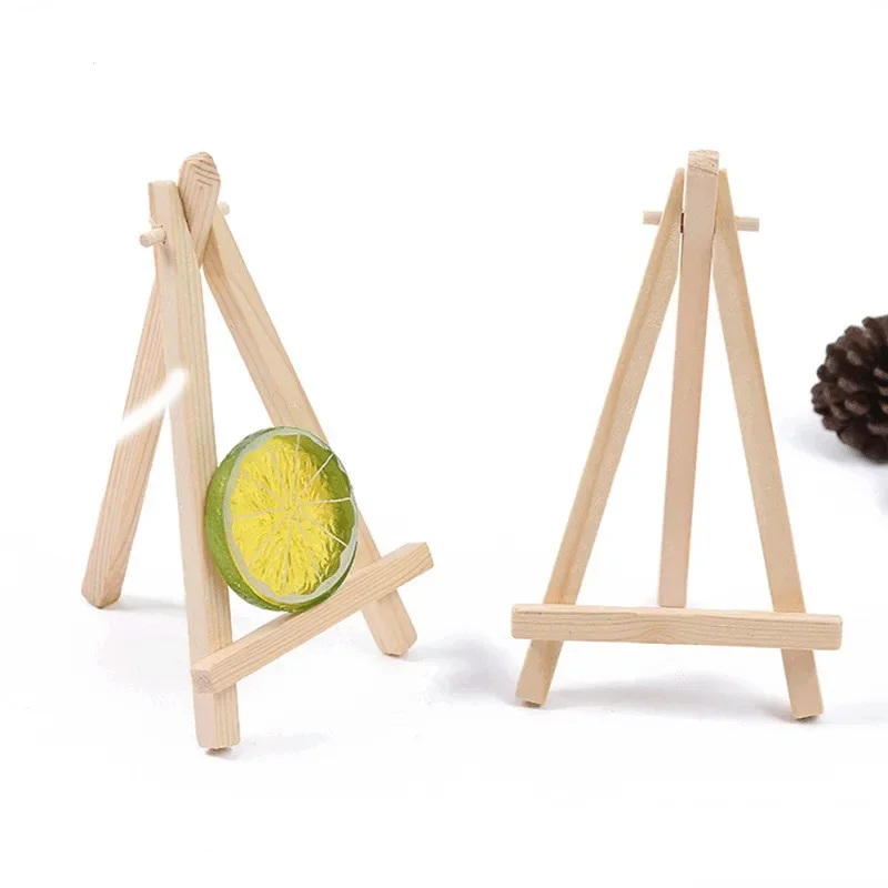 1/2pcs Natural Wood Mini Easel Frame Tripod Desktop Phone Holder Display Meeting Table Name Card Stand Children Painting Craft