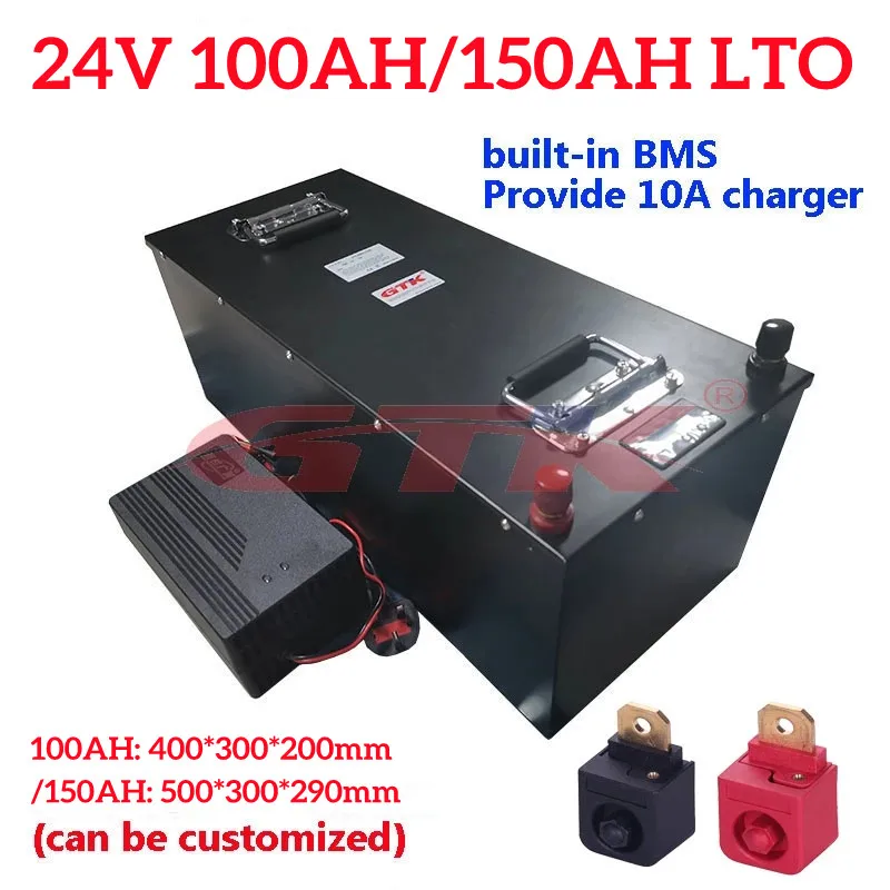 

Мощный литий-титанат 11S, 24 В, 100 Ач, 150 Ач, стандартная упаковка с Bms для машины для дома на колесах с солнечной энергией и зарядным устройством 10 А