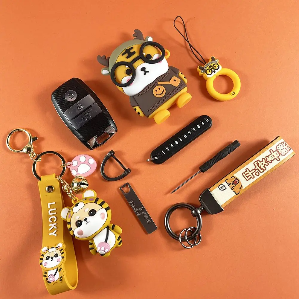 Cartoon Per Kia Ceed Soul Xceed Niro Ev Seltos Sorento K3 K5 Kx3 K4 K3 Kx7 Process Cerato Sportage Portachiavi Per Auto Portachiavi