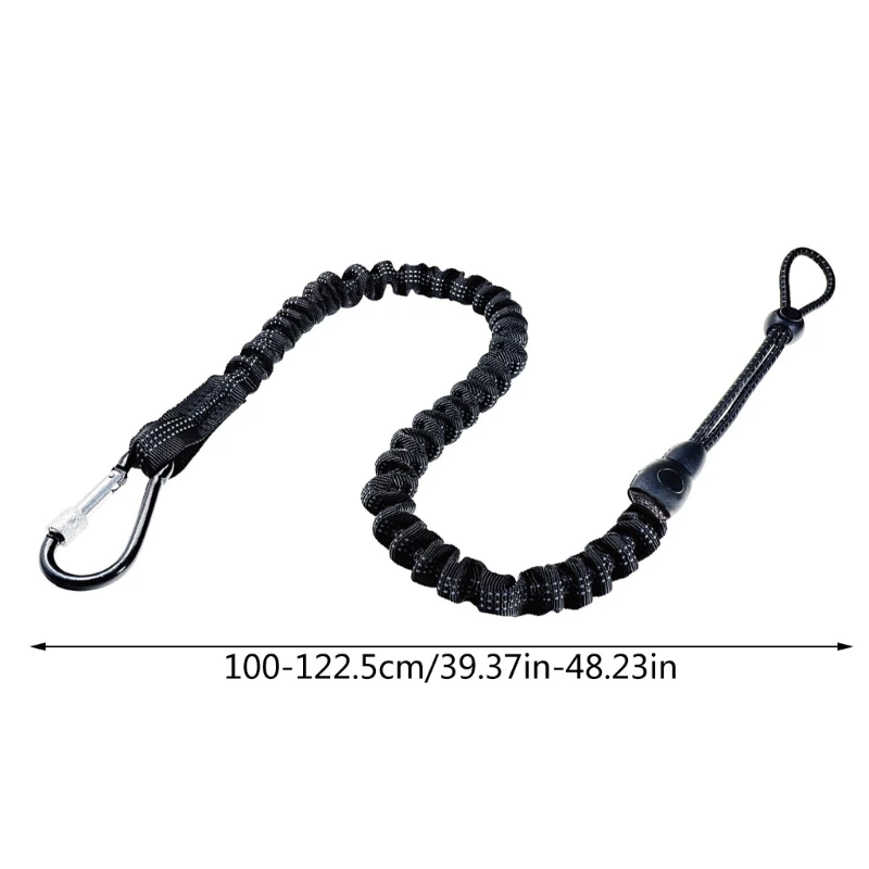 2pcs Nylon Bungee Tether Tool Lanyard With Screw Locking Carabiner Anti-Falling Safety Rope Durable Tool Lanyard