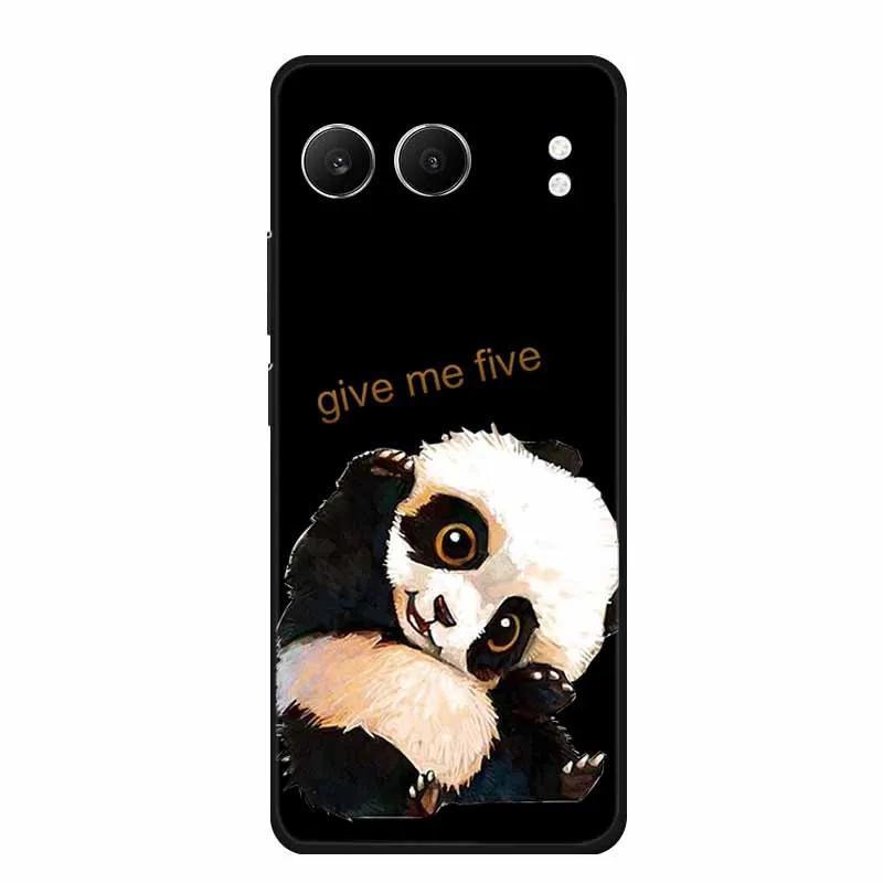 Cute Cartoon Cat Black Silicone Soft Back Cover Case