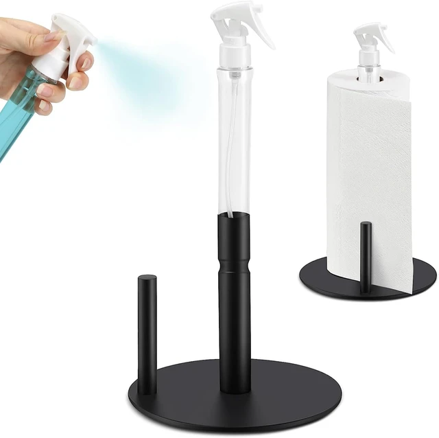 Paper Towel Holder With Spray Bottle, Stainless Steel Countertop