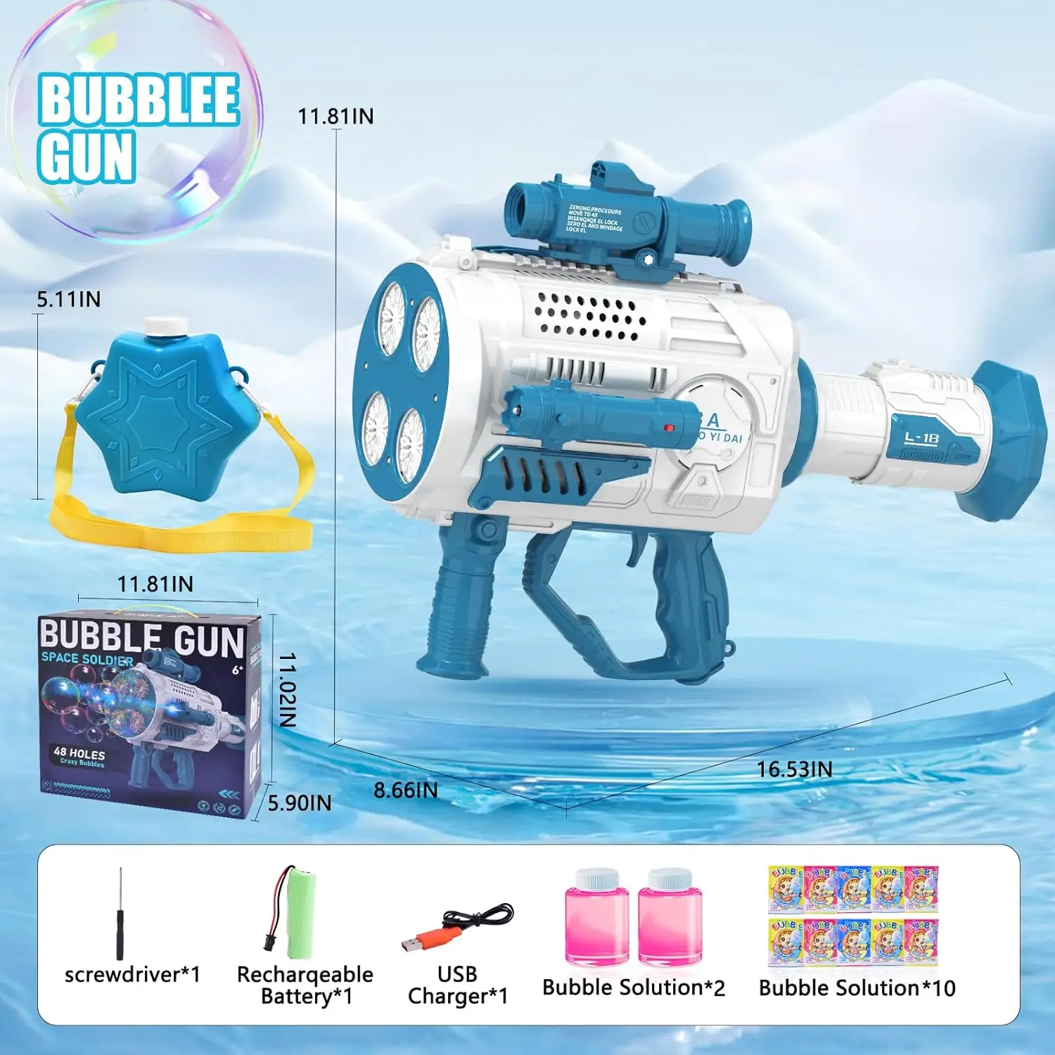 Large Automatic Rocket Bubble Gun Dinosaur Big Holes Bubbles Machine Gun Launcher Shape Blower Soap Outdoor Toys For Kids Audlt 4