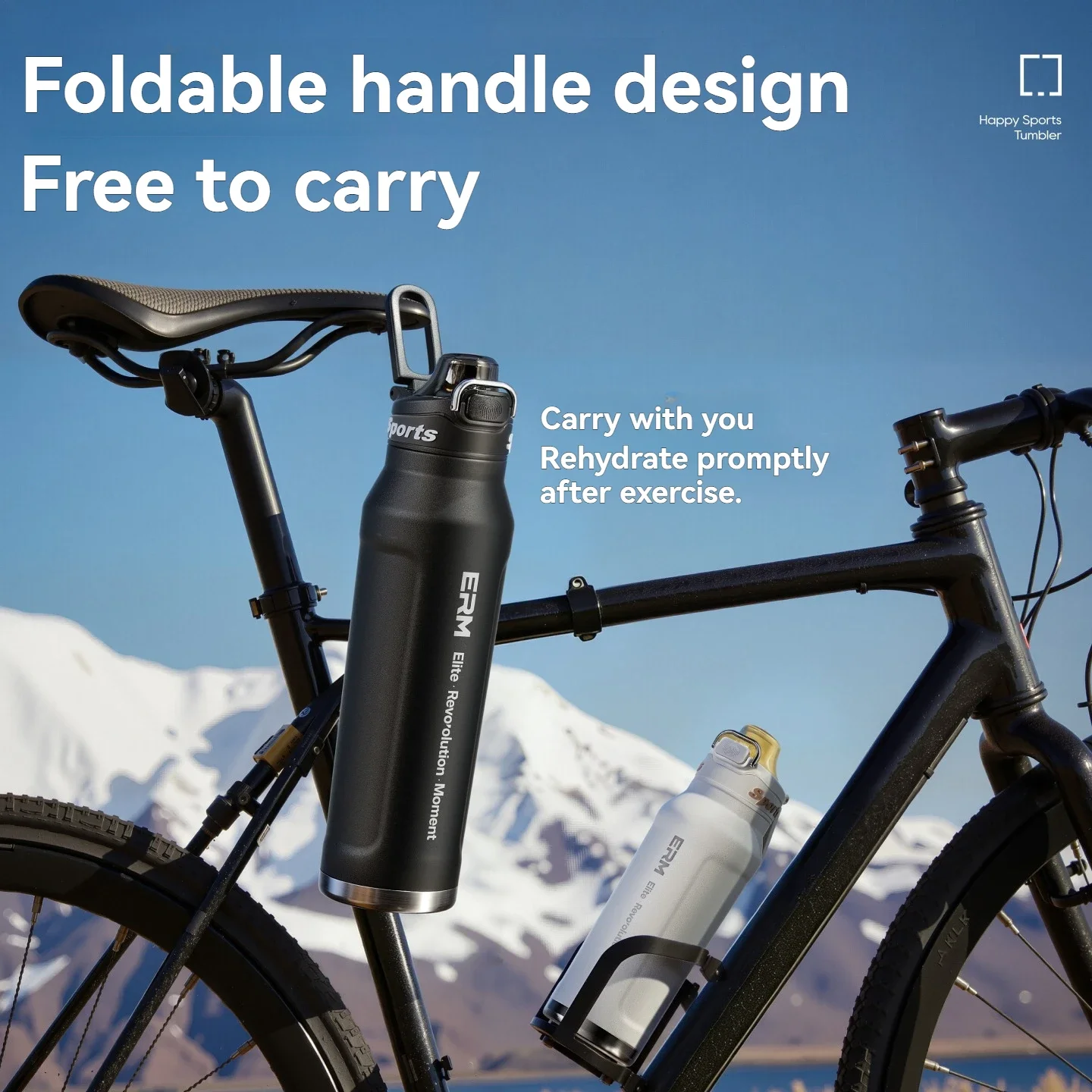 Stainless Steel Water Bottle  Cycling Tumble Insulated Cold And Hot Flasks Double Wall Portable With Handle Sports Outdoor Cup - 3