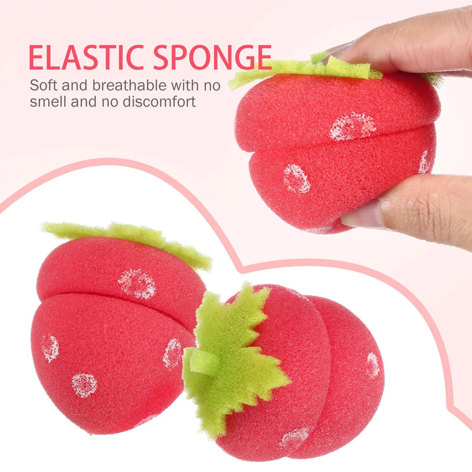 Hair Styling Tool 1/6/12pcs Strawberry Foam Hair Rollers Heatless Sponge Curling For Women Hairstyle
