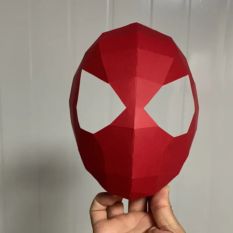 DIY 캡틴 아메리카 스파이더 히어로 3D 퍼즐 종이 모델, 조각상 걸이식 벽 장식, 수제 기하학적 종이 접기 모델