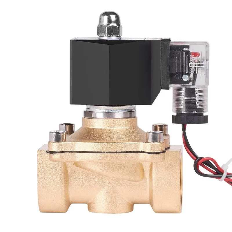thumbnail image 1 of Válvula de agua solenoide de latón normalmente cerrada, bobina impermeable, interruptor electrónico de Control de tuberías, 220v, 24V, DN20, DN25, 1 of 4