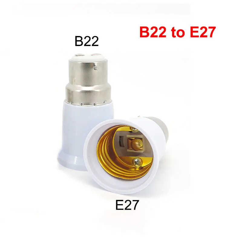 LED Lamp Base Socket Converter, E27 para B22 Adaptador de lâmpada, Porta baioneta, Adaptador de alimentação AC, Peças de iluminação