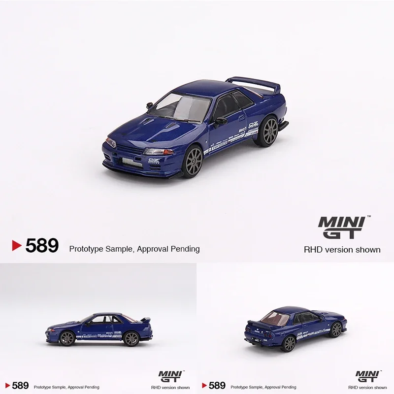 

MINIGT 1:64 Skyline GTR Top Secret VR32 Metallic Blue Diecast Diorama Car Model Collection Miniature Carros Toys 589