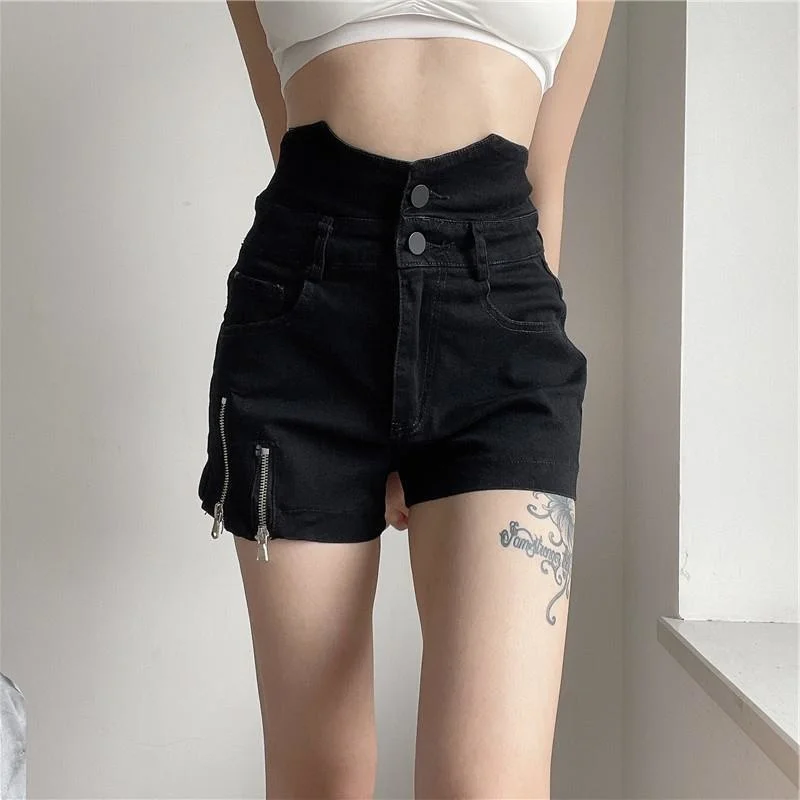 

Summer Women's Harajuku Shorts Y2k For Woman Korean Fashion High Waisted Jeans Short Denim Shorts Women Gothic Pants Hotpants