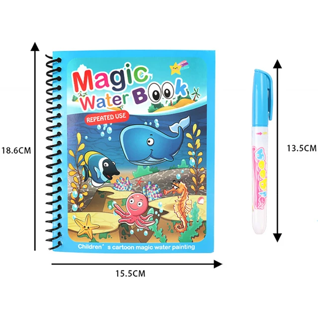 Magical Water Drawing Book Toys Variety of Themes Reusable Coloring Magic Water Drawing Book Early Education Toys for Children 5