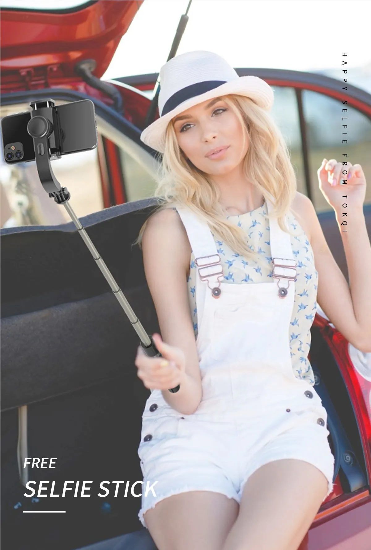 Gimbal Stabilisateur 360° Bluetooth avec Suivi Intelligent pour Smartphone