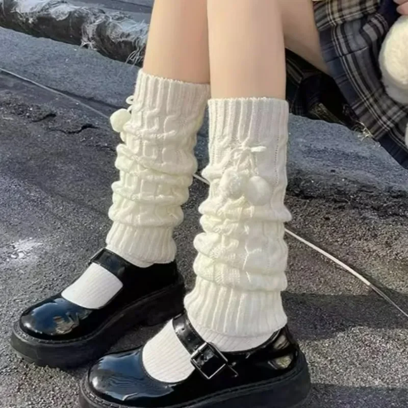 thumbnail: Dames Beenwarmers Wit - Y2K Warme Beenverwarmers Voor Winterjurken En Gothic Stijl