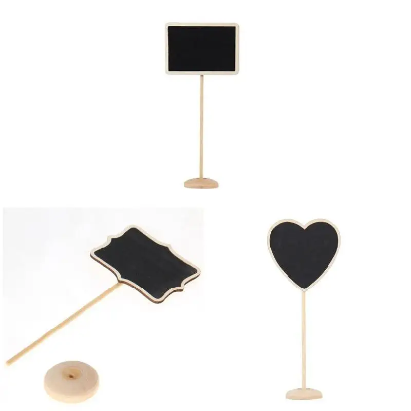 5pcs Wooden Mini Blackboard Chalkboard with Stand Place Wedding Table Number Sign wzpi