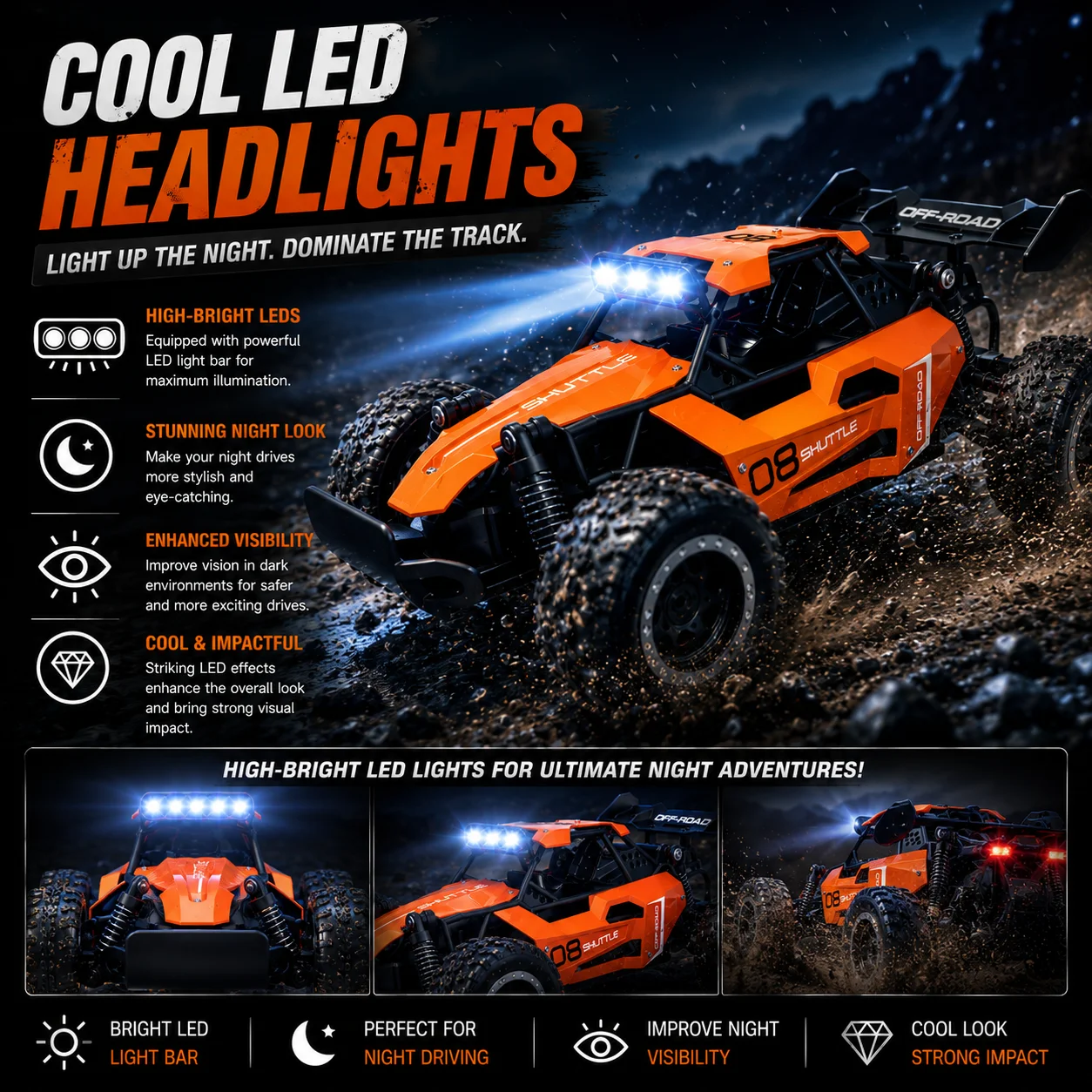 Auto RC 4WD 2.4GHz Fuoristrada - 48 km/h