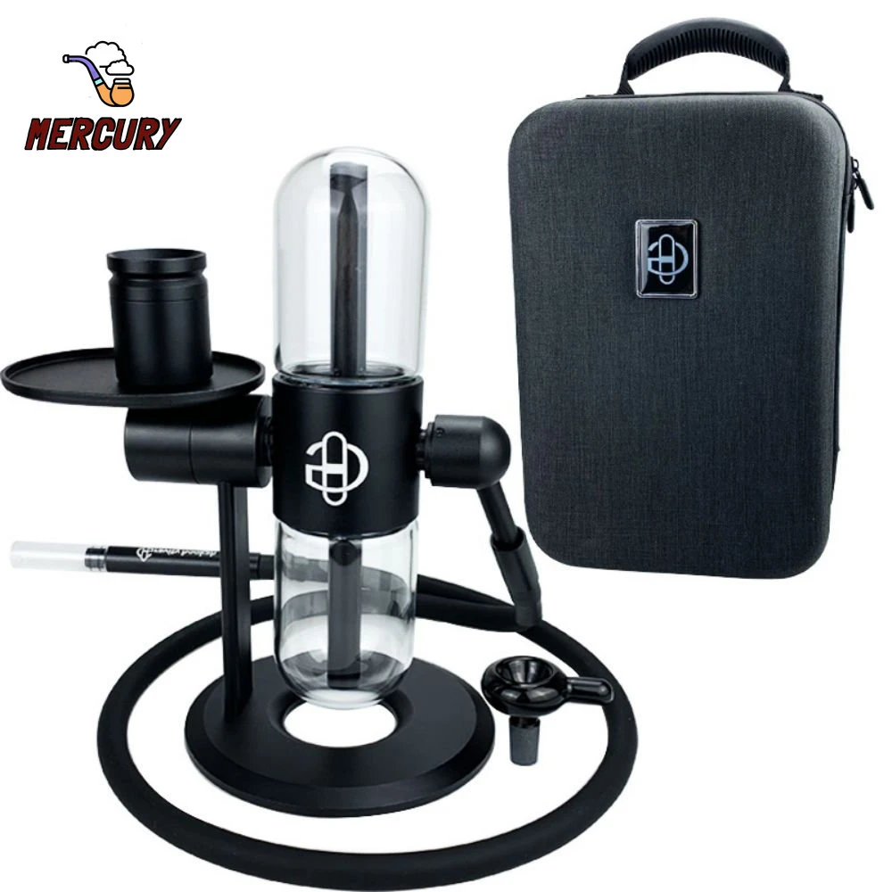 MERCURY Protable Gravity Hookah Set with Handbag 360 Rotating Glass