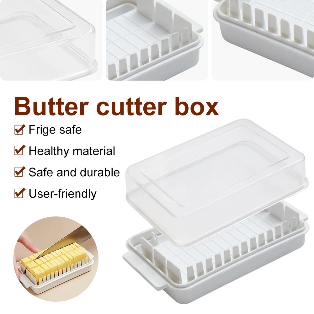 Covered Butter Cutting Storage Box Refrigerator Cheese Cheese Baking  Storage Storage Fresh Baking Butter Knife Cutter Convenient - AliExpress