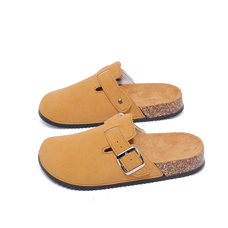 Children's 2026 New Classic Style Buckle Strap Closed-Toe Mules with Cork Sole, Comfortable Casual Sandals for Spring, Summer, and Autumn, Suitable for Indoor and Outdoor Wear, Simple and Versatile Children's Shoes, Perfect for Daily Outings and Home Relaxation