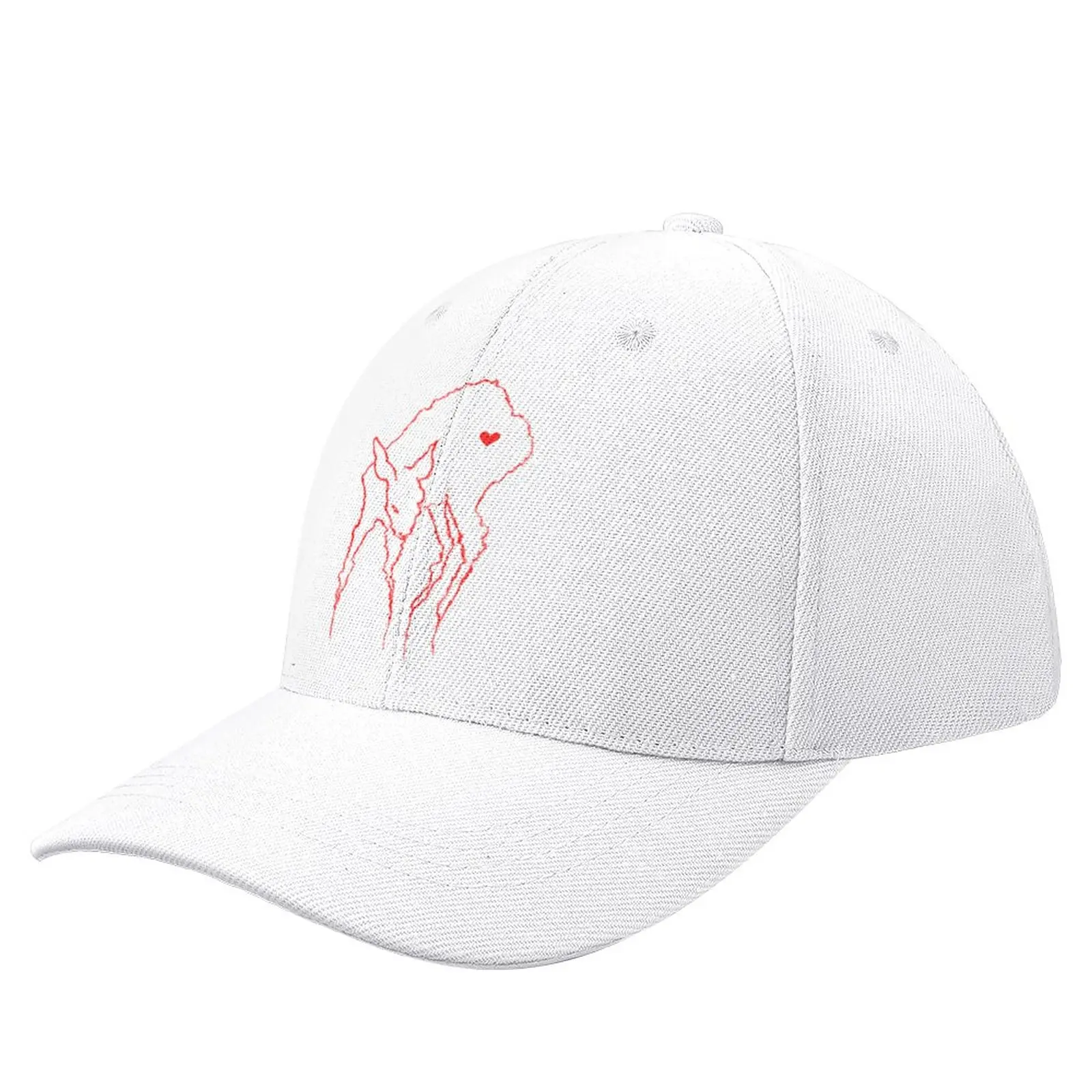 

Glitchy Moon Deer in red Baseball Cap Sunscreen summer hats Cap For Women Men'S