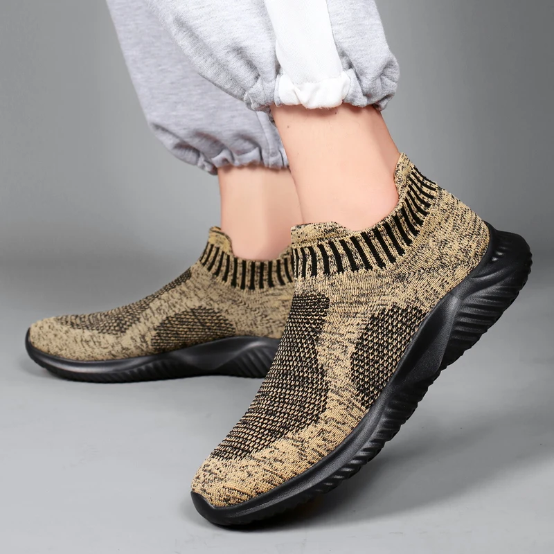 2026 New Men's Fashion Knit Slip-On Sneakers - Breathable Running Shoes with Cushioned Anti-Slip Sole for Casual Streetwea 5