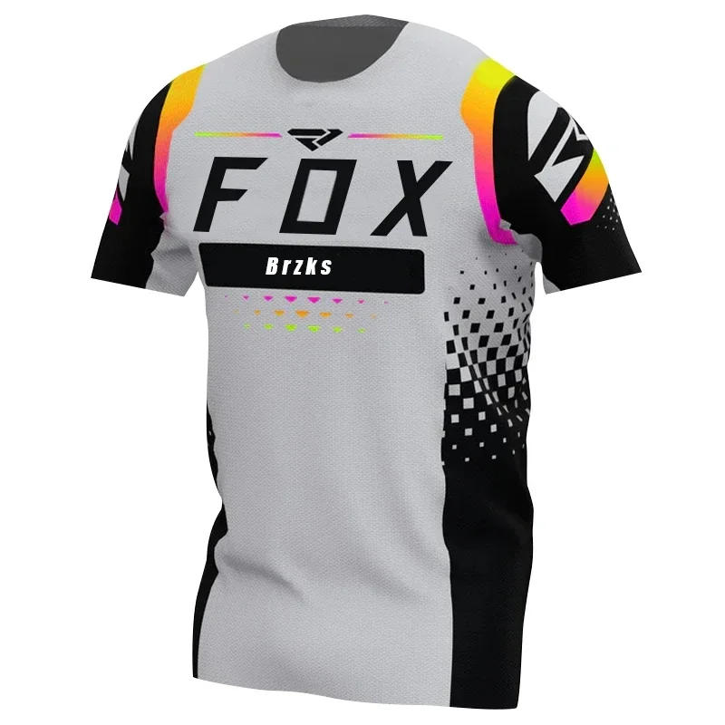 

Men's Foxbrzks T-shirt Downhill Riding Jerseys 2024 New Motorcycle T-shirt Offroad Riding Jerseys Mountain Bike Short Sleeve